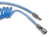 COIL HOSE PUR 12ft WORK LEN CLR-BLU 1/4in ID 1/4in Q/D FTGS -- HP14C15CBL-QC - Image