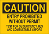 Brady B-401 Polystyrene Rectangle Environment Air Testing Sign - 10 in Width x 7 in Height - 22067 -- 754476-22067