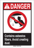 Brady B-555 Aluminum Rectangle White Chemical, Biohazard, Hazardous & Flammable Material Sign - 7 in Width x 10 in Height - TEXT: DANGER CONTAINS ASBESTOS FIBERS AVIOD CREATING DUST - 49003 - 754476-49003 - R. S. Hughes Company, Inc.