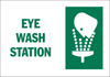 Brady B-120 Fiberglass Reinforced Polyester Rectangle White Eyewash & Shower Sign - 10 in Width x 7 in Height - TEXT: EYE WASH STATION - 122911 - 754473-71876 - R. S. Hughes Company, Inc.