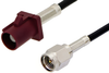 SMA Male to Bordeaux FAKRA Plug Cable 24 Inch Length Using PE-C100-LSZH Coax - PE39342D-24 - Pasternack