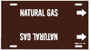 Brady B-915 White on Brown Plastic Strap-On Pipe Marker - 3 1/2 in Character Height - Printed Msg = NATURAL GAS - 4349-H - 754473-67719 - R. S. Hughes Company, Inc.
