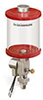 Red Color Key, Clear View Single Feed Electro Lubricator, 1 pt Pyrex Reservoir, 1/4” Male NPT, 24VDC - B5160-016PB024D2RW - Oil-Rite Corp.