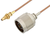 N Male to SSMC Jack Bulkhead Cable 36 Inch Length Using RG178 Coax - PE3C4400-36 - Pasternack