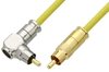 75 Ohm RCA Male to 75 Ohm RCA Male Right Angle Cable 24 Inch Length Using 75 Ohm PE-B159-YW Yellow Coax - PE38134/YW-24 - Pasternack