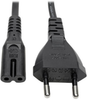 C7 to Schuko, European Computer Power Cord - 2.5A, 250V, 18 AWG, 6 ft. (1.8 m), Black -- P059-006 - Image