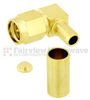 Right Angle SMA Male (Plug) Connector For RG58, RG303, RG141, LMR-195, LMR-195-FR, 0.195 inch Cable, Crimp/Solder - SC6057 - Fairview Microwave Inc.