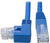 Left-Angle Cat6 UTP Patch Cable (RJ45) - 1 ft., M/M, Gigabit, Molded, Blue -- N204-001-BL-LA