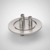 Single Mode 633nm Fiber Optic Feedthrough, FC/APC Connector, 3 Feedthrough, 2.95″ QF / KF Flange -- A14866-20-QF - Image