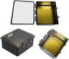 14x12x06 UL Listed Polycarbonate Weatherproof Outdoor IP66 NEMA 4X Enclosure, Kit Bundled w/Blank MNT PLT Clear Lid Black -- TEBWPC141206-KIT - Image