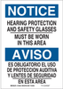 Brady B-555 Aluminum Rectangle White Personal Protection Equipment (PPE) Sign - 7 in Width x 10 in Height - Language English / Spanish - 124031 - 754473-79773 - R. S. Hughes Company, Inc.
