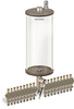 Levelux Clear View Multiple Feed Electro Lubricator, 1 gal Acrylic Reservoir, 18 Feeds, 1/4” OD Tube Outlets, 120V/60Hz - B5177-128AB1812061W - Oil-Rite Corp.