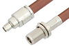 SMA Male to N Female Bulkhead Cable 60 Inch Length Using RG393 Coax, RoHS - PE34183LF-60 - Pasternack