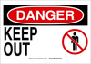 Brady B-401 High Impact Polystyrene Rectangle White Restricted Area / No Trespassing Sign - 14 in Width x 10 in Height - TEXT: DANGER KEEP OUT - 131650 - 754473-81966 - R. S. Hughes Company, Inc.