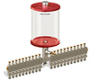 Red Color Key, Clear View Multiple Feed Manual Lubricator, 1/2 gal Acrylic Reservoir, 21 Feeds, 1/4” OD Tube Outlets - B5163-064AB211RW - Oil-Rite Corp.