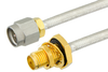 SMA Male to SMA Female Bulkhead Semi-Flexible Precision Cable 6 Inch Length Using PE-SR402FL Coax, LF Solder, RoHS - PE39427-6 - Pasternack