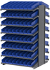 Akro-Mils 1800 lb Blue Gray Powder Coated Steel 16 ga Double Sided Fixed Rack - 36 3/4 in Overall Length - 132 Bins - Bins Included - APRD18128 BLUE -- APRD18128 BLUE - Image