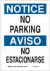 Brady B-401 High Impact Polystyrene Rectangle White Parking Restriction, Permission & Information Sign - 7 in Width x 10 in Height - Language English / Spanish - TEXT: NOTICE NO PARKING / AVISO NO EST - 754473-72670 - R. S. Hughes Company, Inc.