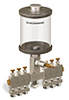Clear View Multiple Feed Manual Lubricator, 1 pt Pyrex Reservoir, 6 Feeds, 1/8