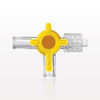 2-Way Stopcock, 2 Female Luer Locks, Swivel Male Luer Lock, 90 Degree Turn Handle - 99753 - Qosina Corp.