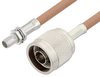 Slide-On BMA Plug Bulkhead to N Male Cable 60 Inch Length Using RG400 Coax - PE3C4959-60 - Pasternack