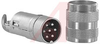 connector,circular din,str male cable connector,7 silver-plated solder contact -- 70013385