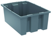 Akro-Mils 0.8 ft, 6.1 gal 55 lb Gray Industrial Grade Polymer Stackable Tote - 19 1/2 in Length - 13 1/2 in Width - 8 in Height - 35200 GREY -- 35200 GREY - Image