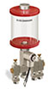 Red Color Key, Clear View Multiple Feed Electro Lubricator, 1 pt Acrylic Reservoir, 3 Feeds, 1/8