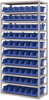 Akro-Mils Blue Gray Powder Coated Steel 22 ga System Bin Shelving System - 10 Bins - AS1879318 BLUE -- AS1879318 BLUE