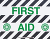 Brady Toughstripe B-534 Polyester Rectangle White First Aid Sign - 18 in Width x 14 in Height - Laminated - TEXT: FIRST AID - 104491 - 754473-16269 - R. S. Hughes Company, Inc.