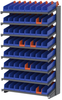 Akro-Mils APRS 900 lb Blue Gray Powder Coated Steel 16 ga Single Sided Fixed Rack - 36 3/4 in Overall Length - 72 Bins - Bins Included - APRS1836448 BLUE - APRS1836448 BLUE - R. S. Hughes Company, Inc.