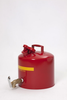 Eagle Red Galvanized Steel 5 gal Safety Can - 13 1/2 in Height - 12 1/2 in Overall Diameter - 048441-22159 - 048441-22159 - R. S. Hughes Company, Inc.