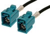 Water Blue FAKRA Jack to FAKRA Jack Cable 48 Inch Length Using RG174 Coax - PE38750Z-48 - Pasternack