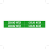 Brady B-946 White on Green Vinyl Self-Adhesive Pipe Marker - 1 1/8 in Height - 3/4 in Character Height - 7 in Length - Printed Msg = COOLING WATER - 7070-4 - 754476-79348 - R. S. Hughes Company, Inc.
