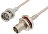 75 Ohm BNC Male to 75 Ohm BNC Female Bulkhead Cable 72 Inch Length Using 75 Ohm RG179 Coax, RoHS - PE33421LF-72 - Pasternack