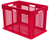 Akro-Mils 11.07 gal Red Industrial Grade Polymer Industrial Reusable Straight Wall Container - 23 3/4 in Length - 15 3/4 in Width - 16 1/8 in Height - Mesh Side Wall - 37616 RED - 37616 RED - R. S. Hughes Company, Inc.