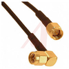 RF COAX CABLE ASSEMBLY;RG174/U;50 OHM;SMA/SMA, STRAIGHT MALE/ANGLE MALE;6 IN. -- 70051900