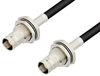 75 Ohm BNC Female Bulkhead to 75 Ohm BNC Female Bulkhead Cable 100 cm Length Using 93 Ohm RG62 Coax -- PE3W06444-100CM