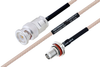 MIL-DTL-17 BNC Male to SMA Female Bulkhead Cable 18 Inch Length Using M17/113-RG316 Coax - PE3M0088-18 - Pasternack