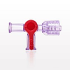 2-Way Stopcock, 2 Female Luer Locks, Male Luer with Spin Lock - 99776 - Qosina Corp.