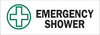 Brady B-302 Polyester Rectangle White Eyewash & Shower Sign - 14 in Width x 5 in Height - Laminated - TEXT: EMERGENCY SHOWER - 85346 - 754476-85346 - R. S. Hughes Company, Inc.