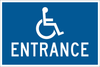 Brady B-959 Aluminum Rectangle Blue Disabled Parking & Building Access Sign - 18 in Width x 12 in Height - TEXT: ENTRANCE - 91377 - 754476-91377 - R. S. Hughes Company, Inc.
