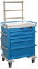 AL808M5-ANS Aluminum Medium 5 Drawer Anesthesia Cart wi.. -- AL808M5-ANS - Image