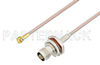 Snap-On MMBX Plug Right Angle to TNC Female Bulkhead Cable 4 Inch Length Using RG316-DS Coax - PE3C4059-4 - Pasternack