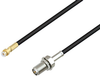 Snap-On MMBX Plug to Reverse Polarity SMA Female Bulkhead Cable 4 Inch Length Using RG174 Coax - PE3C4038-4 - Pasternack