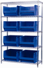 Shelving, Wire Shelving Kit, 18x48x74, 8 Bins - AWS184830283B - Akro-Mils, Inc.