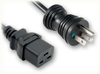 NEMA 5-15P HG BLACK to IEC-60320-C19 HOME // Power Cords // Hospital Grade Power Cords // Black Plugs And Connectors -- 0332.118C - Image