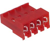 MTA-156 Receptacle Connector, 4 Position, Closed End, 22 AWG, IDC, Red - 70042755 - Allied Electronics, Inc.