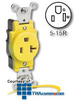 Leviton 15Amp 125V Single Receptacle Smooth Face Yellow.. -- 5261-CR - Image
