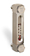 Aluminum Liquid Level Gage with Card Thermometer, 4” Centerline, Front Mount 1/2”-20 -- B3540-30400BA1W